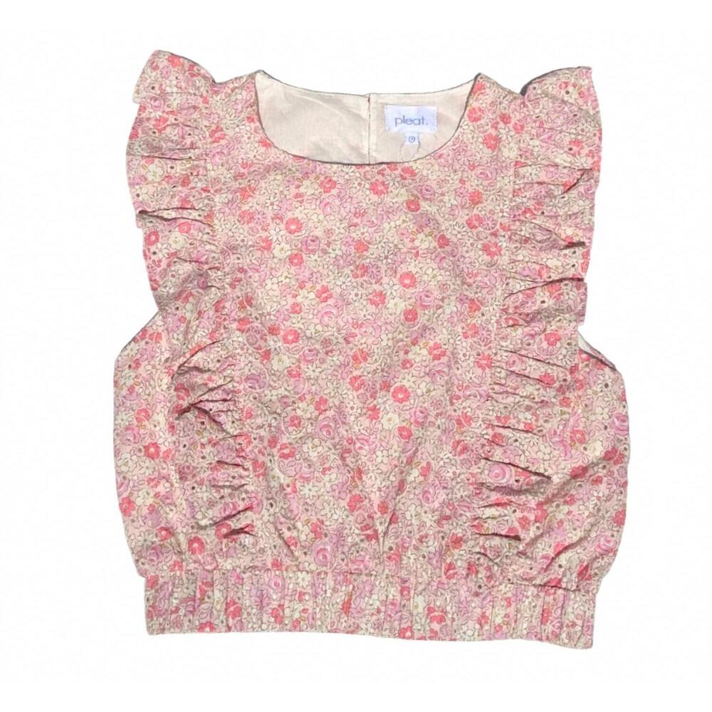 NEW PLEAT girls rowan top in sweet tart
